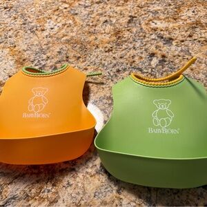 BabyBjorn Kids Bib Set - Orange and Green